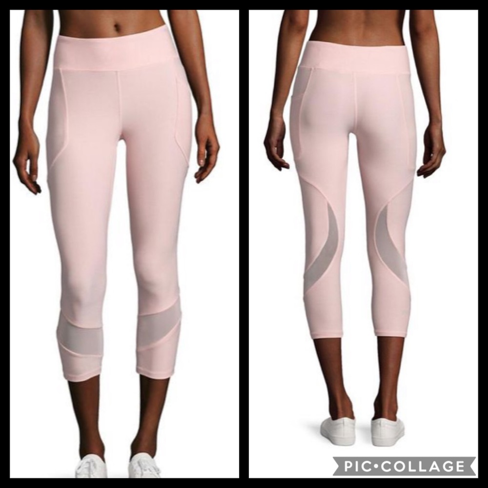 EUC Gottex pink mesh Capri legging